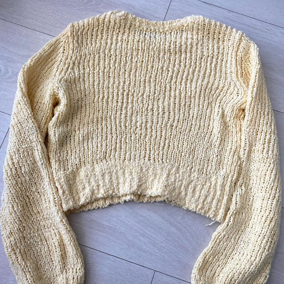 Sunday Best crop pale yellow sweater - Picture 3 of 3